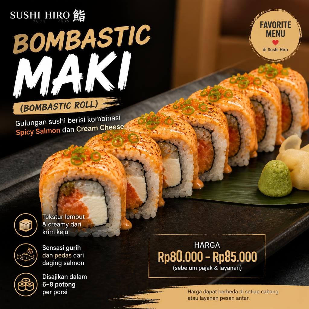 Bombastic Maki Sushi Hiro menu maki premium